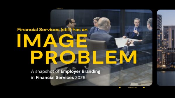The cover page for the 2025 Financial Services Employer Branding Report titled 